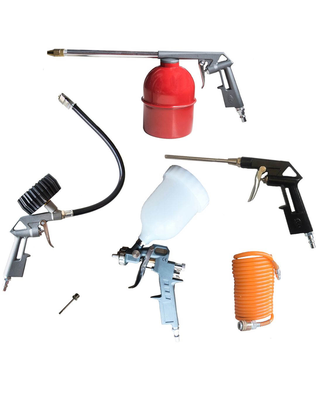 Kit 5 Piezas Pistola Pintar Gravedad Inflador
